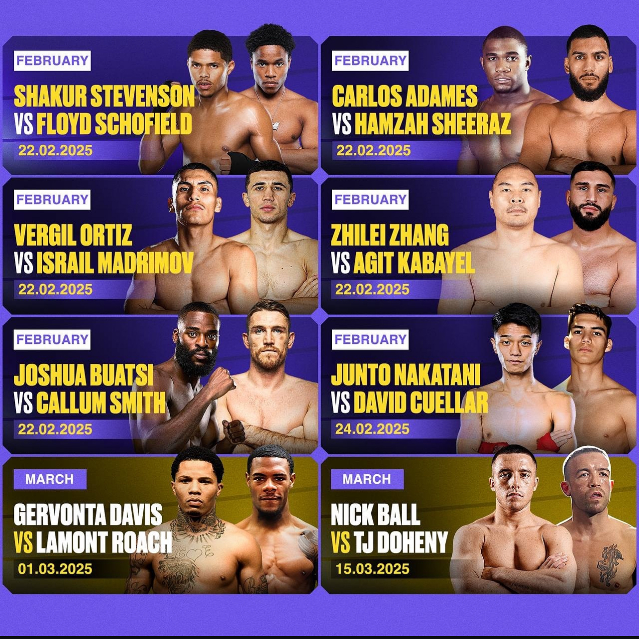 Major Boxing Fights of 2025: Full Schedule, Key Showdowns, and Latest Results